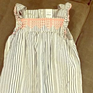 Carters blue pink and white romper 24 month